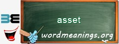 WordMeaning blackboard for asset